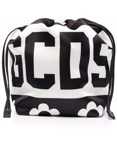 Gcds Daisy Logo-band Print Bucket Bag - Black