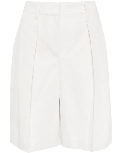 Brunello Cucinelli Cotton-Linen Bermuda Shorts - White