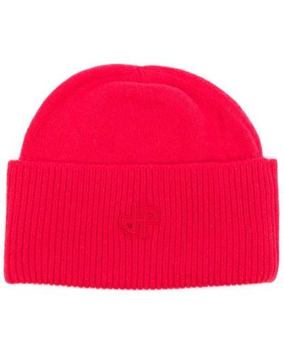 Patou Logo-patch Cashmere Beanie - Red
