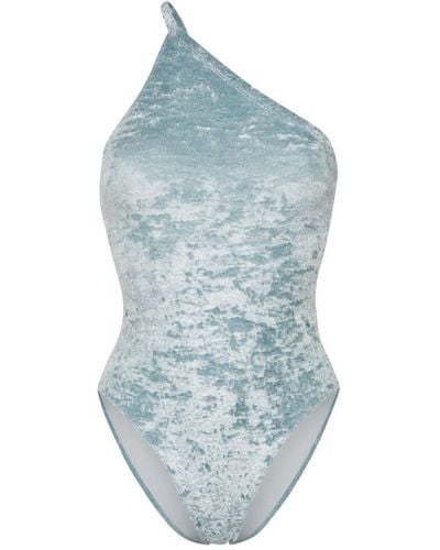 Filippa K Crushed-velvet Swimsuit - Blue
