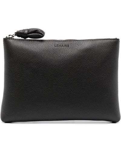 Lemaire Pebbled Leather Clutch Bag - Black
