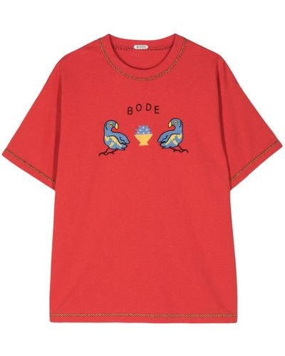 Bode Embroidered Organic-Cotton T-Shirt