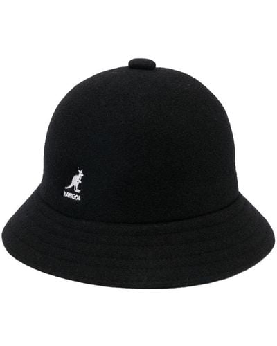 Kangol Logo-Embroidered Bucket Hat - Black