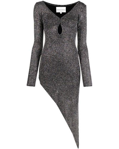 Lama Jouni Shimmery Asymmetric Dress - Grey