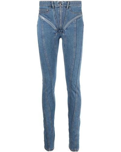 Mugler Spiral Skinny Jeans - Blue