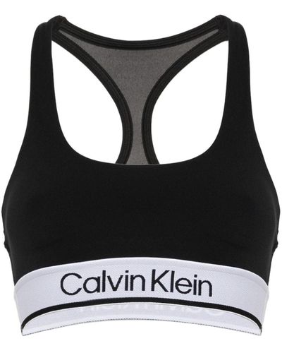 Calvin Klein Logo-Underband Sports Bra - Black