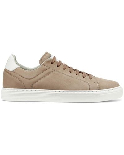 Brunello Cucinelli Suede Lace-Up Trainers - Brown