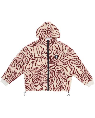 Marcelo Burlon Printed Fleece Jacket - Pink