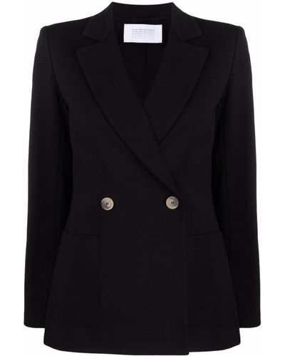 Harris Wharf London Notched-Lapel Double-Breasted Jacket - Black