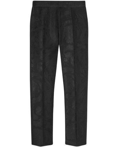 Versace Barocco Jacquard Tailored Trousers - Black