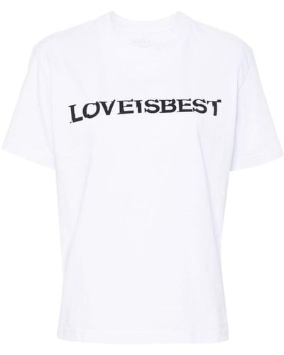 Sacai Slogan-Print T-Shirt - White