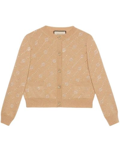 Gucci Interlocking G Cashmere Cardigan - Natural