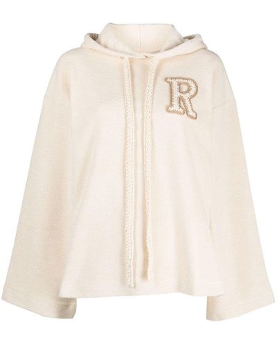 Rodebjer Logo-Letter Knitted Hoodie - Natural