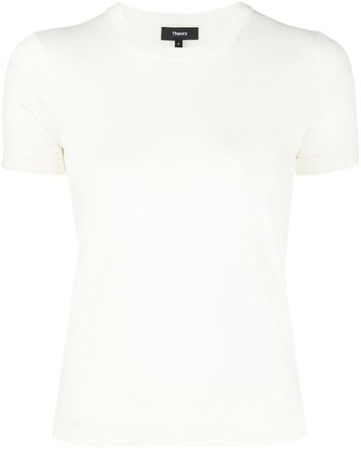 Theory Fine-Knit Wool-Blend Top - White