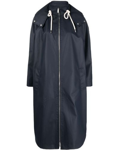Emporio Armani Coordinates Logo-Print Hooded Rain Coat - Blue