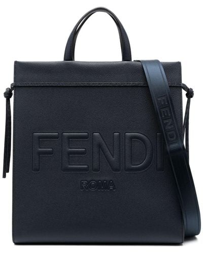 Fendi Medium Go To Leather Tote Bag - Blue