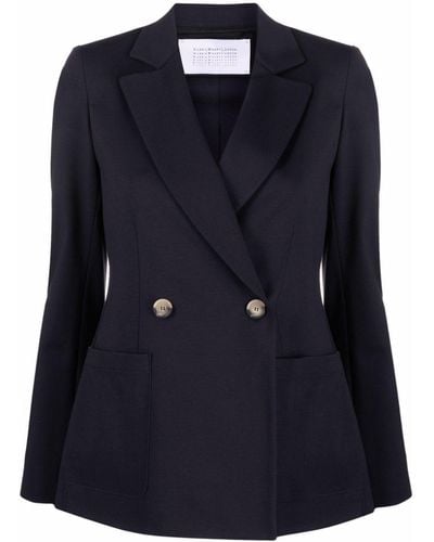 Harris Wharf London Notched-Lapel Double-Breasted Jacket - Blue