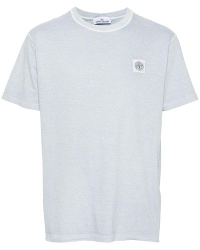 Stone Island Logo-Patch Cotton T-Shirt - White