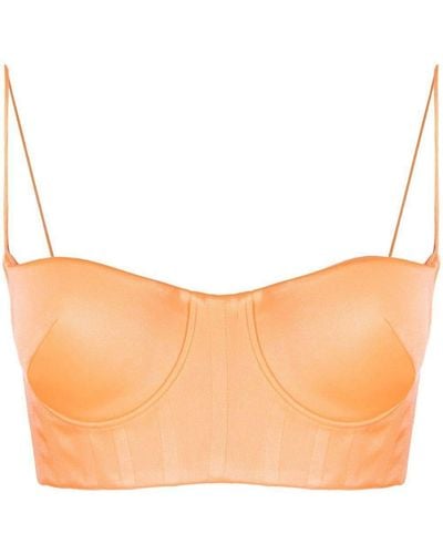 Alex Perry Cropped Bustier Top - Orange
