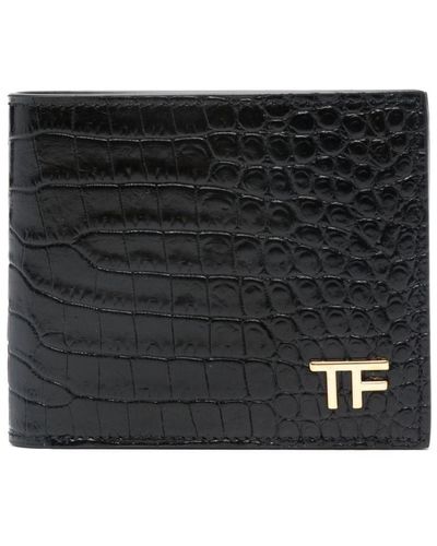 Tom Ford Logo-Plaque Leather Wallet - Black