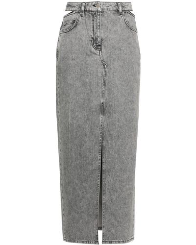 IRO Finji Denim Midi Skirt - Gray