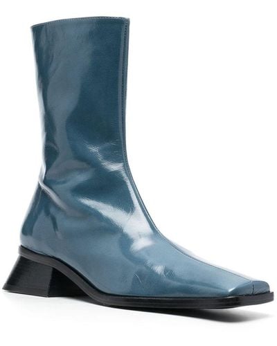 Paloma Wool Square-toe 20mm Leather Boots - Blue