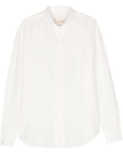 Costumein Long-Sleeve Linen Shirt - White