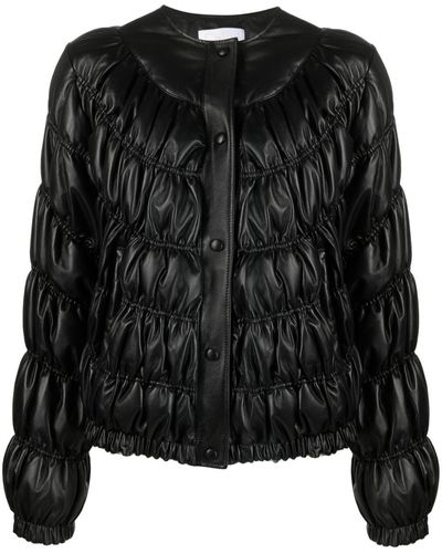 Chloé Quilted Leather Down Jacket - Black