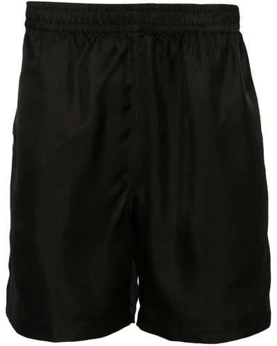 sunflower Silk Track Shorts - Black