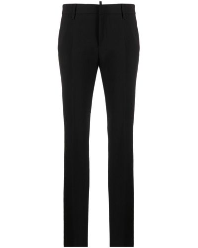DSquared² Logo-Plaque Tailored Slim-Fit Trousers - Black