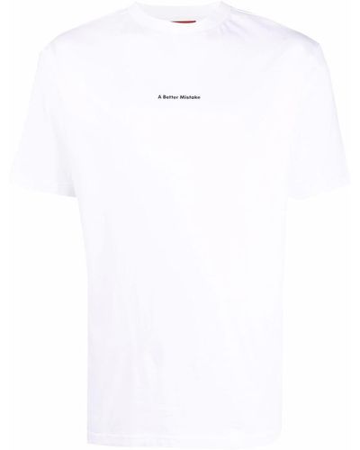 A BETTER MISTAKE Essential Slogan-print T-shirt - White