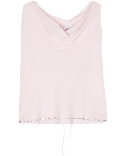 GIMAGUAS Cala Sequin-Embellished Cotton Top - Pink