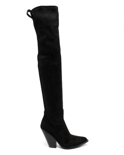 Sonora Boots 90Mm Pointed-Toe Suede Boots - Black