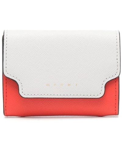 Marni Two-tone Leather Wallet - White