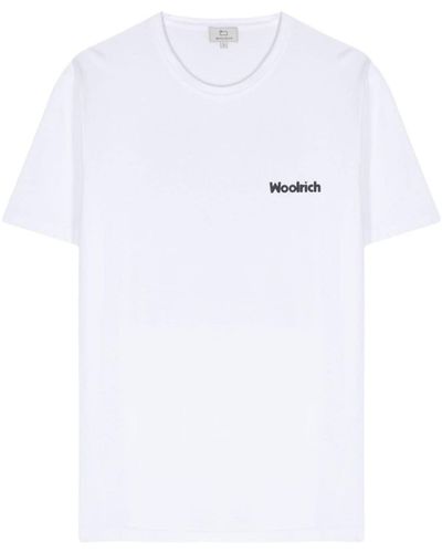 Woolrich Logo-Rubberised Cotton T-Shirt - White