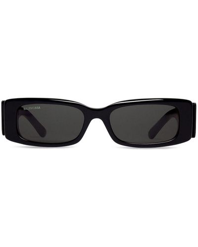 Balenciaga Max Rectangle-Frame Sunglasses - Black