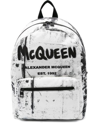 Alexander McQueen Graffiti Metropolitan Backpack - White