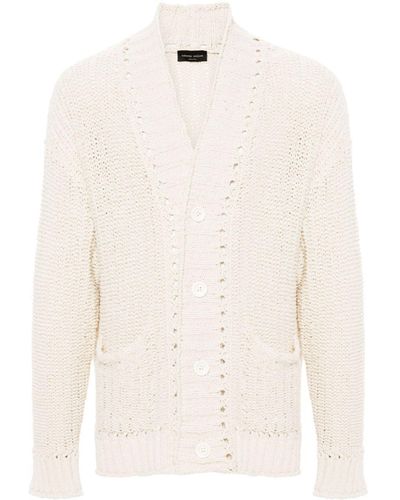 Roberto Collina Knitted Cotton Cardigan - Natural