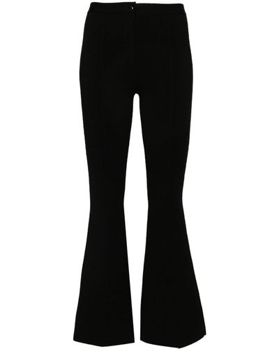 Theory Pleat-Detail Flared Trousers - Black