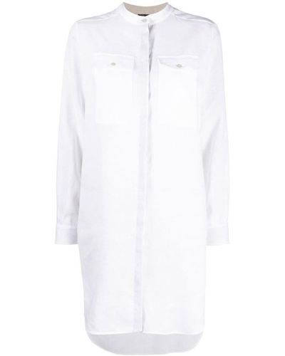 Kiton Longline Linen Shirt - White