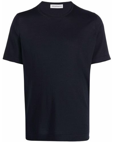 GOES BOTANICAL Fine-Knit Merino T-Shirt - Blue