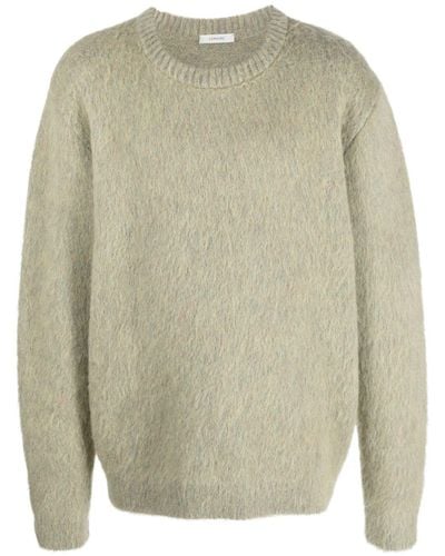 Lemaire Crew-Neck Brushed-Effect Sweater - Gray