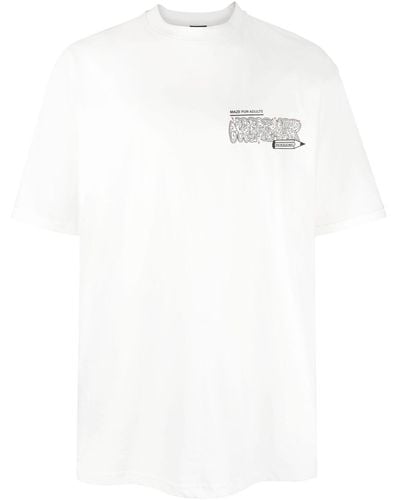 PAS DE MER Maze Logo-Print T-Shirt - White