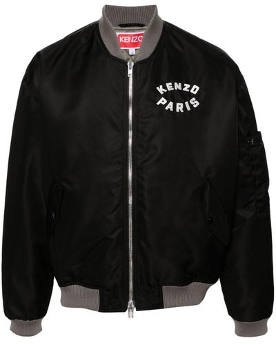 KENZO Lucky Tiger Embroidered Bomber Jacket - Black
