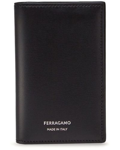 Ferragamo Bi-Fold Leather Cardholder - Black