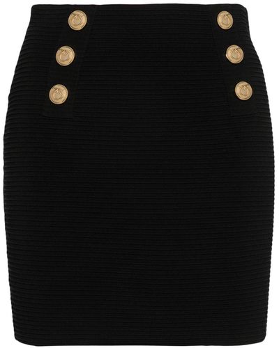 Pinko Ribbed-Knit Mini Skirt - Black