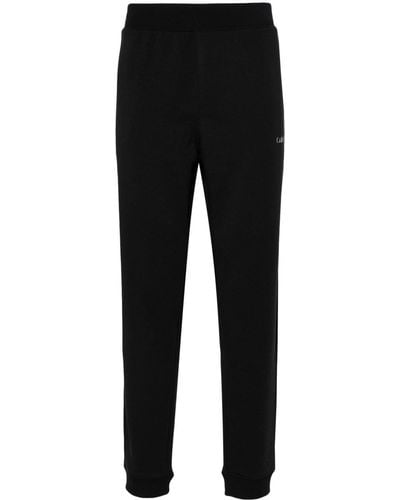 Calvin Klein Rubberised-Logo Track Trousers - Black