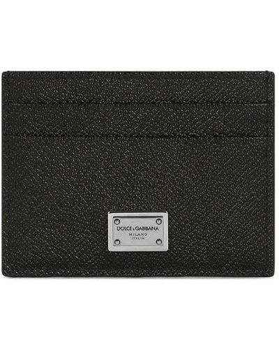 Dolce & Gabbana Logo-Tag Leather Card Holder - Black