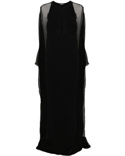 Tom Ford Semi-Sheer-Panelled Maxi Dress - Black