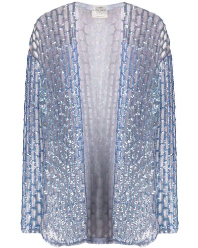 Forte Forte Cut-Out Sequin Tulle Jacket - Blue